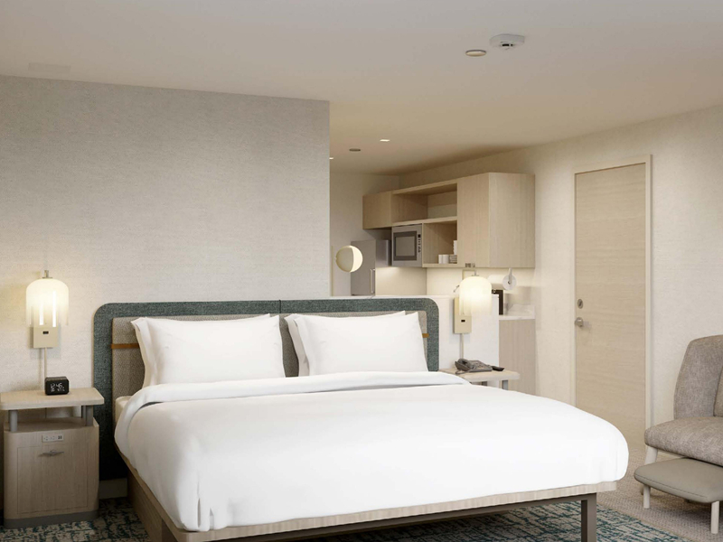 Conjunto de quarto com móveis de hotel moderno Homewood Suites