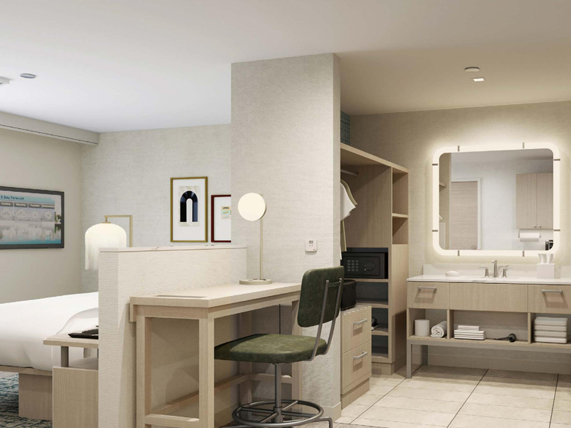 Conjunto de quarto com móveis de hotel moderno Homewood Suites